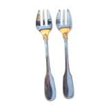 2 oyster forks in silver metal christofle versailles model