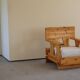 Mid century brutalist solid pine lounge chair with new upholstery, sweden, 1970s