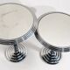 Pair of chrome mirrored sidetables, 1980s