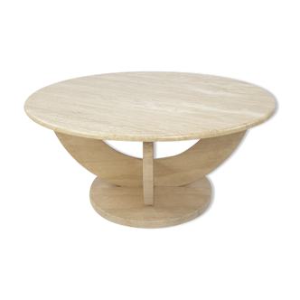 Table basse italienne en travertin, années 1970