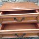 Two-drawer bedside table in oak veneer / 60s-70s
