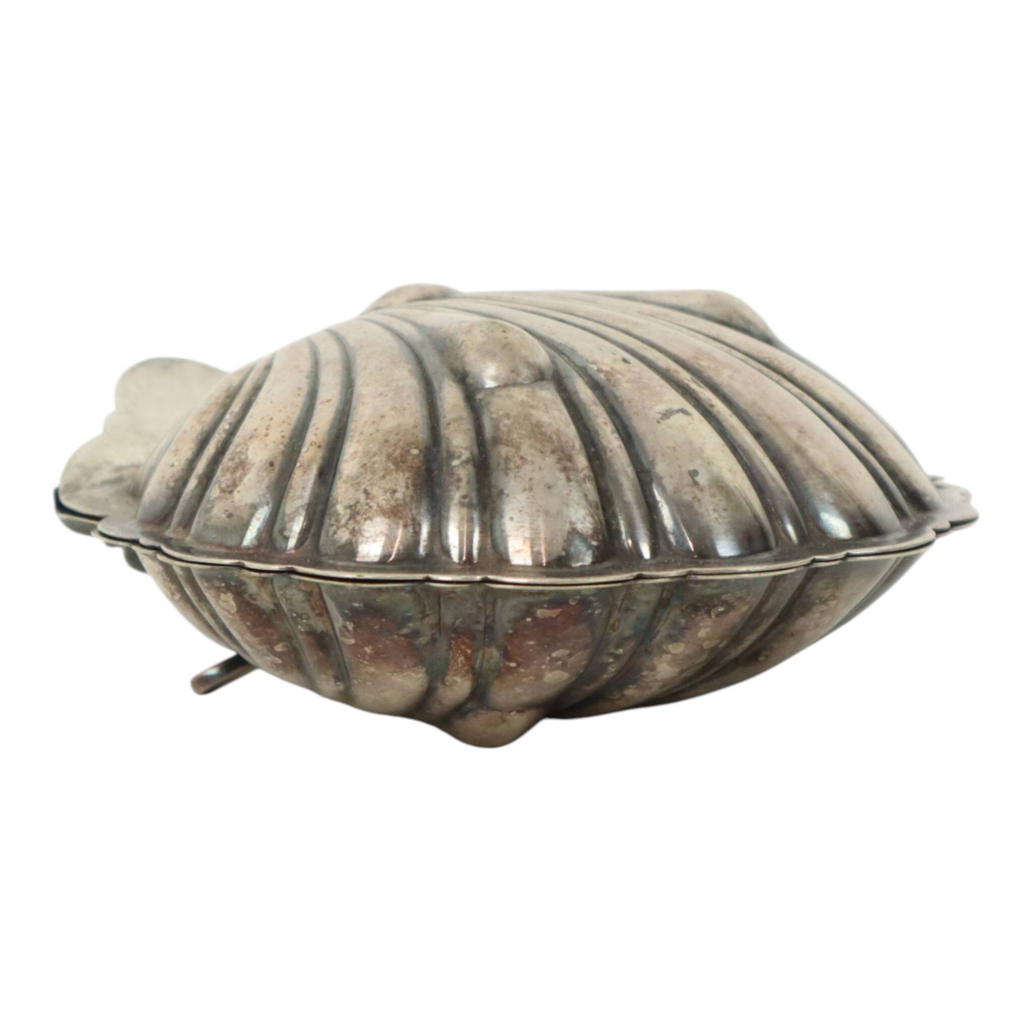 Silver-Plated Shell Butter Dish Caviar Holder Made in England