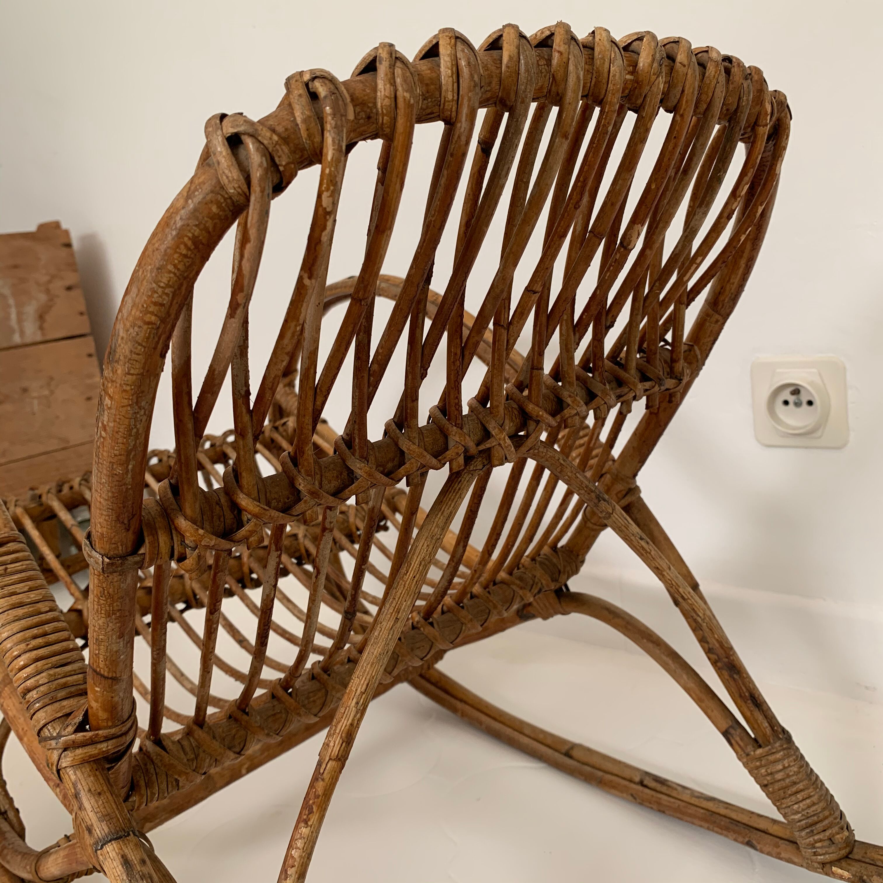 Rocking-chair child rattan