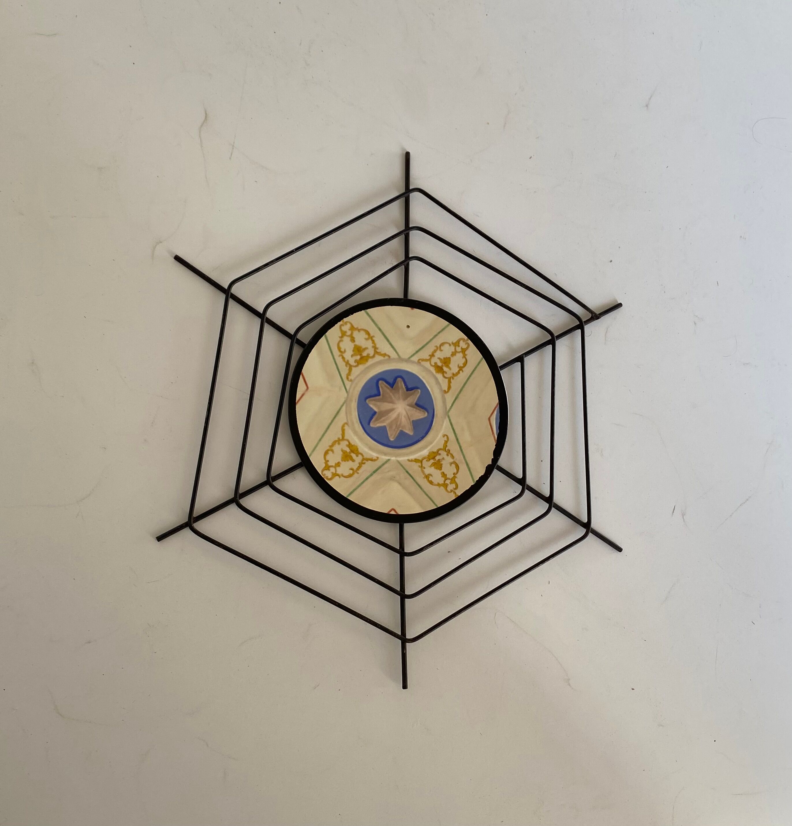 1960s vintage spiderweb wall mirror, 64 cm