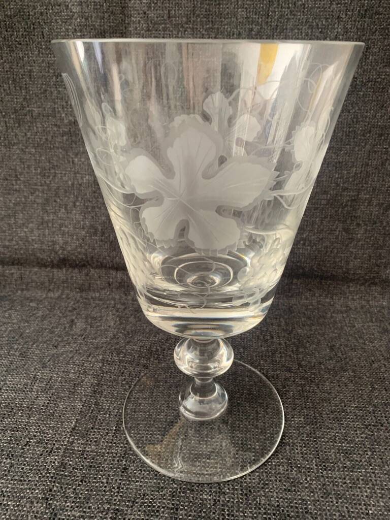 Grande Coupe Cristal Val St Lambert Décor de Pampres