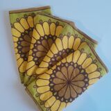 Set of 4 vintage 70s cotton napkins