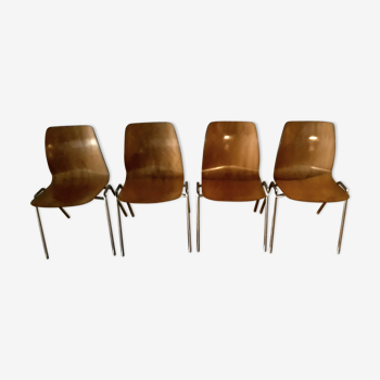 Set of 4 chairs Pagholz, West Germany 1950-1960