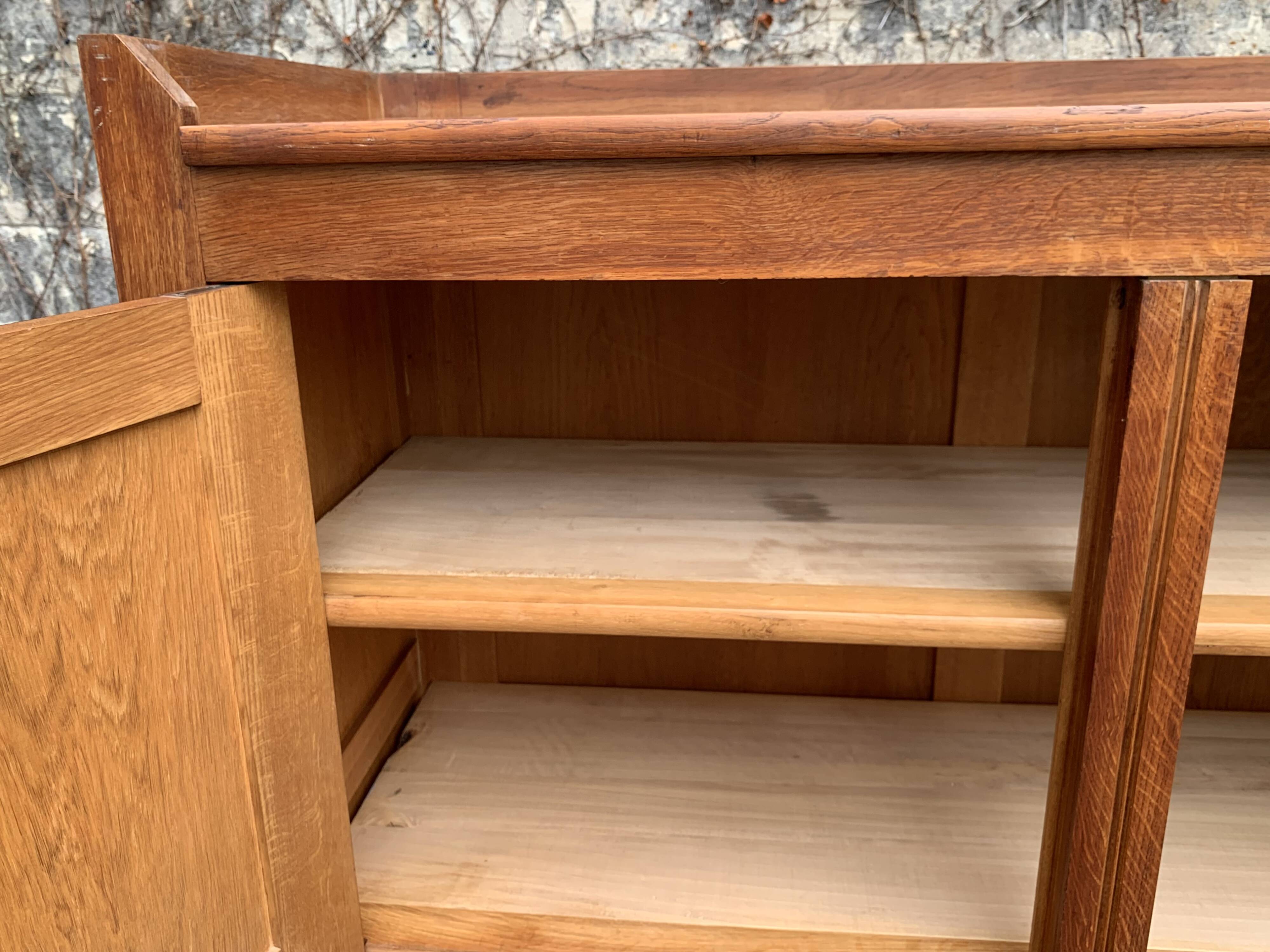 Vintage solid oak cross-braced wardrobe 1940