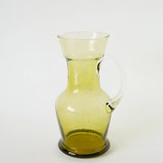 Service à orangeade en verre bullé de Biot, Long Drink, vert, 1960