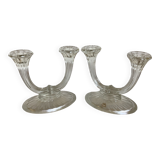 Paire anciens bougeoirs art déco