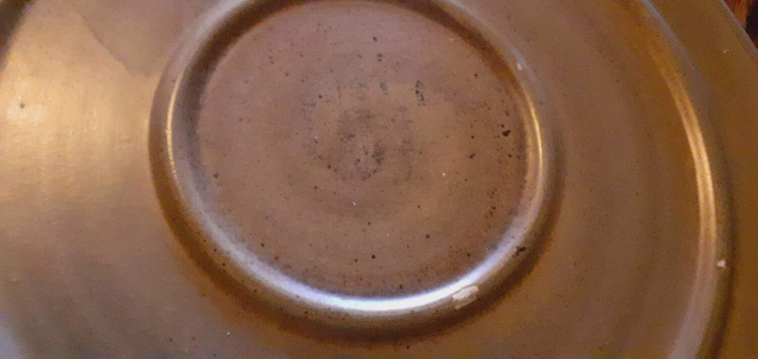 Dessert service, 18 plates and a sandstone dish from Salins les Bains, 1960s