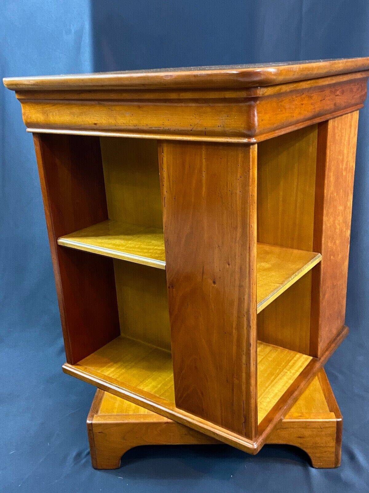 Louis-Philippe style solid cherry revolving bookcase