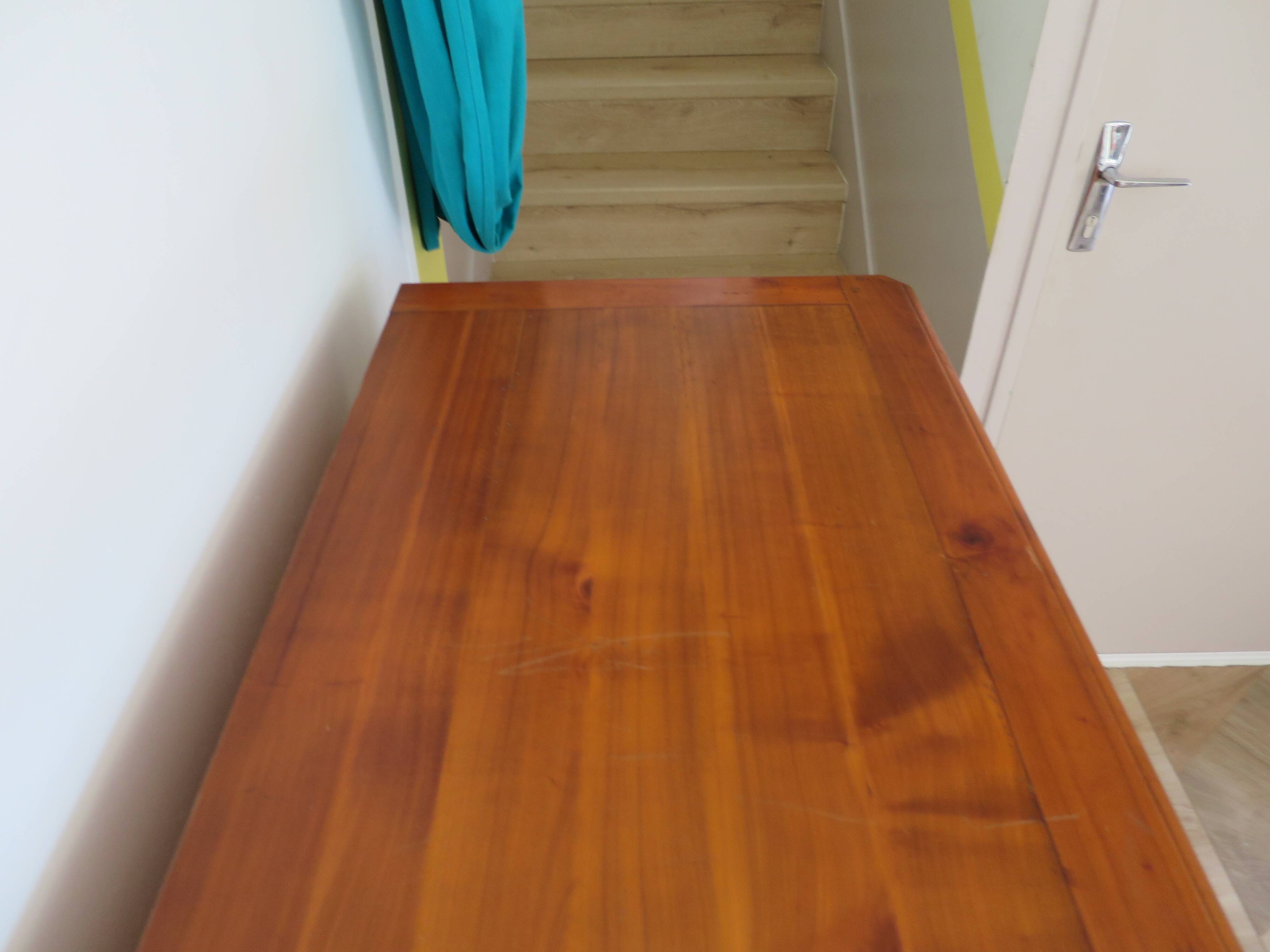 Rustic buffet in Louis XV-Regency style, dovetailed, cherry wood finish, solid wood.