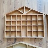 4 shelves wooden lockers in the shape of a house