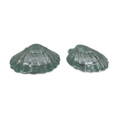 Pair of scallop shell candlesticks