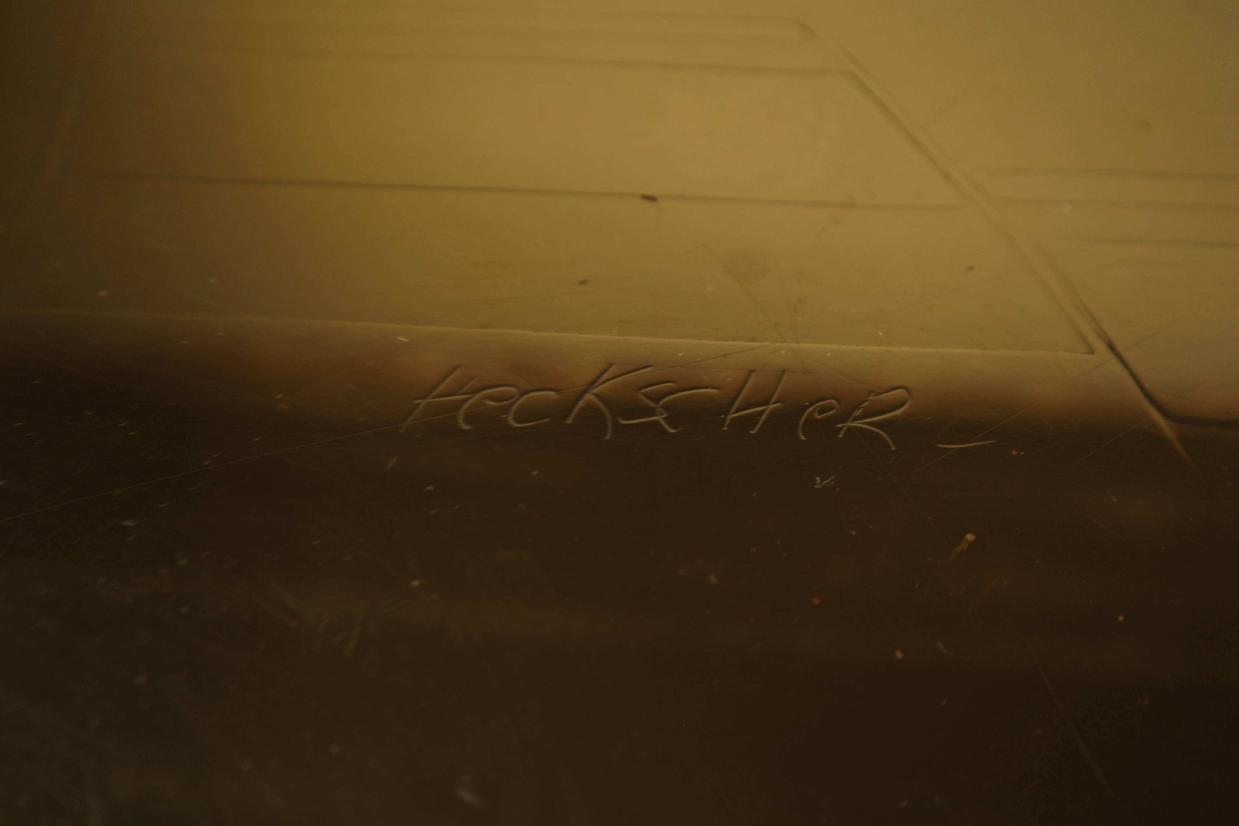 Christian Heckscher etched brass coffee table, Belgium 1970s