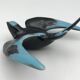 Vintage swallow in two-tone black and blue enameled ceramic