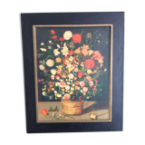 Tableau bouquet de fleurs au colimaçon Brughel