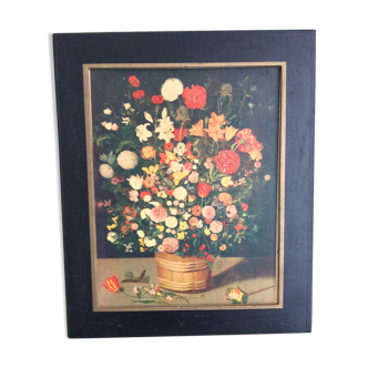 Tableau bouquet de fleurs au colimaçon Brughel