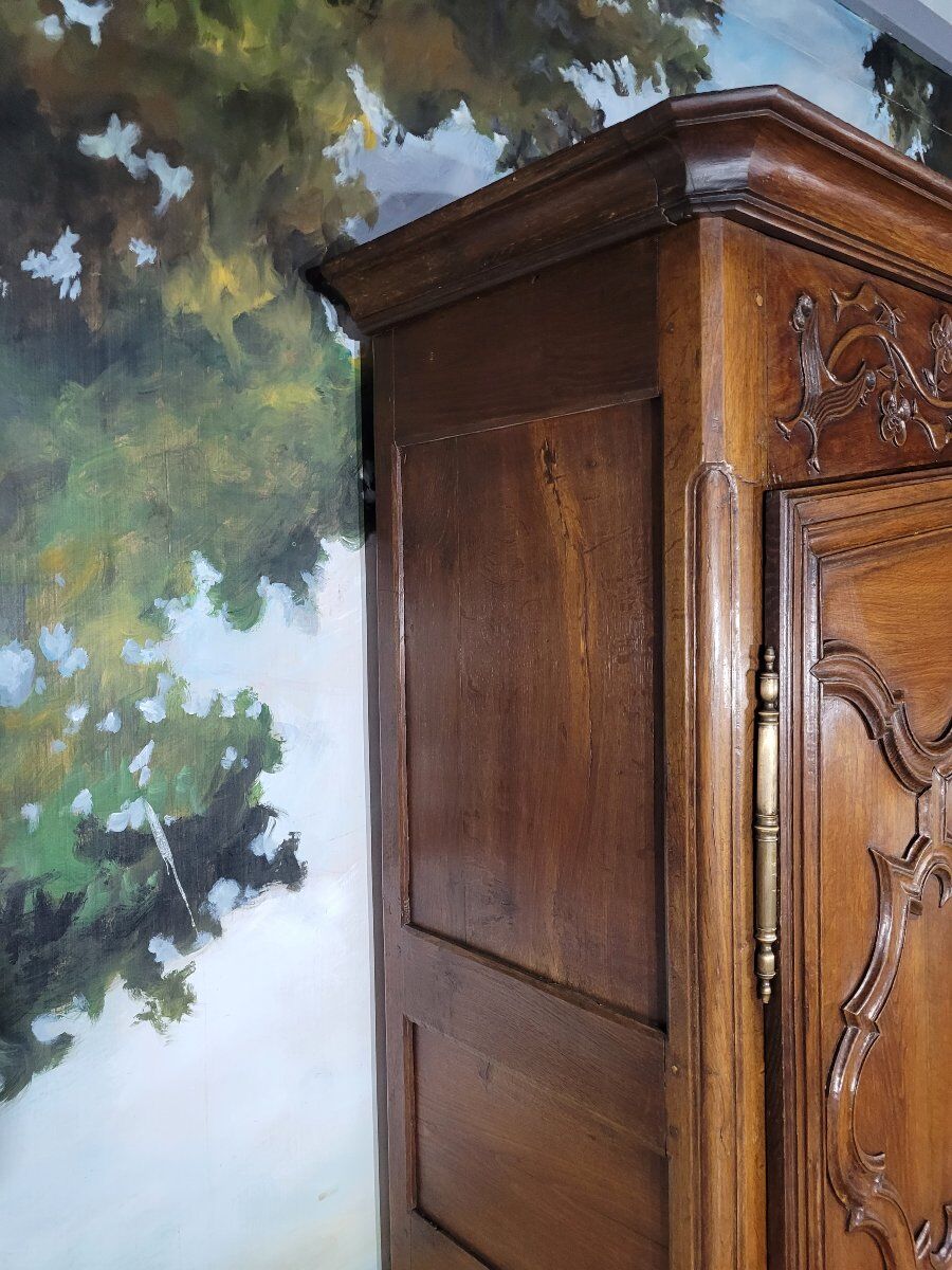 Louis XV carved oak wardrobe