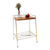 Gold metal bedside table