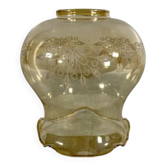 Decorated flamed glass lampshade