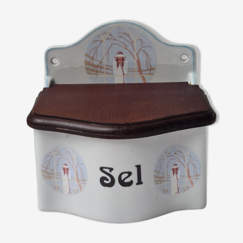Vintage ceramic salt box