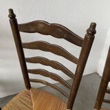 Trio rustic chairs in oak straw