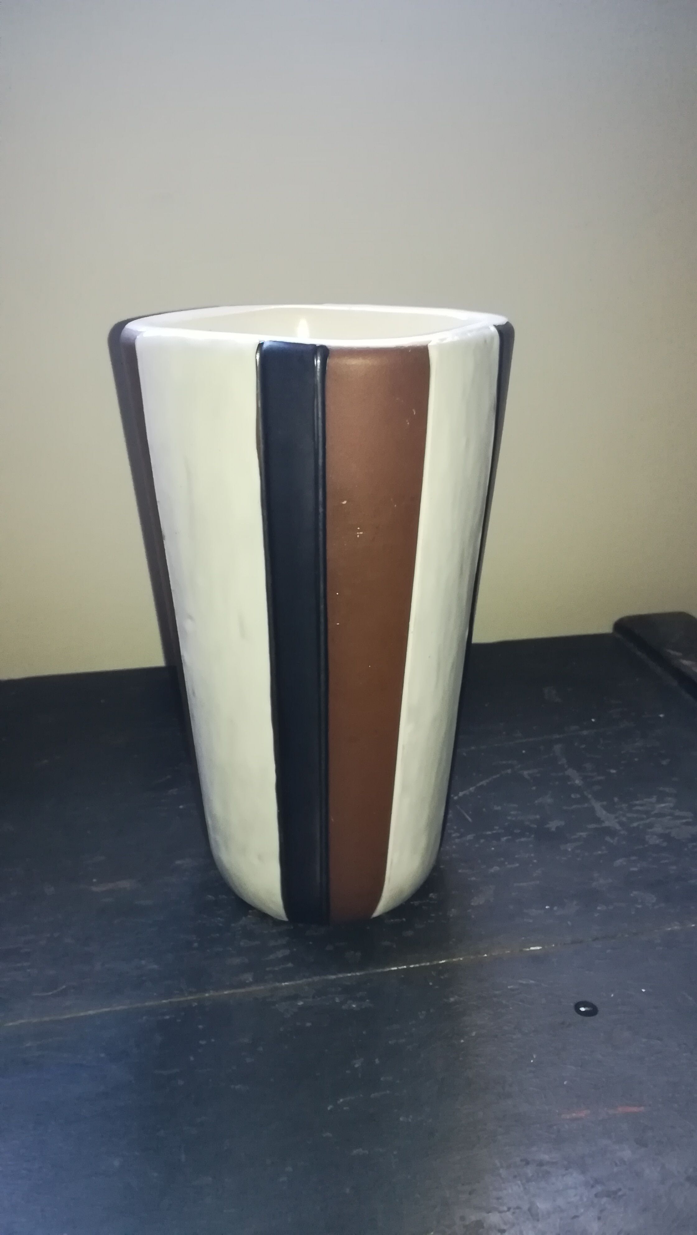 Vase Elchinger tronconnique ceramic, circa 1950