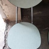 2  chaises en formica vert d'eau, 1970