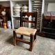 Low chair in wood and straw, Spanish folk art 17th-18th century no. 1