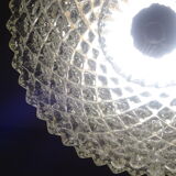 Glass and brass globe chandelier