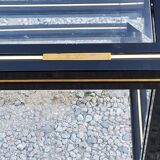 Side table end of sofa Pierre Vandel in metal and glass tops