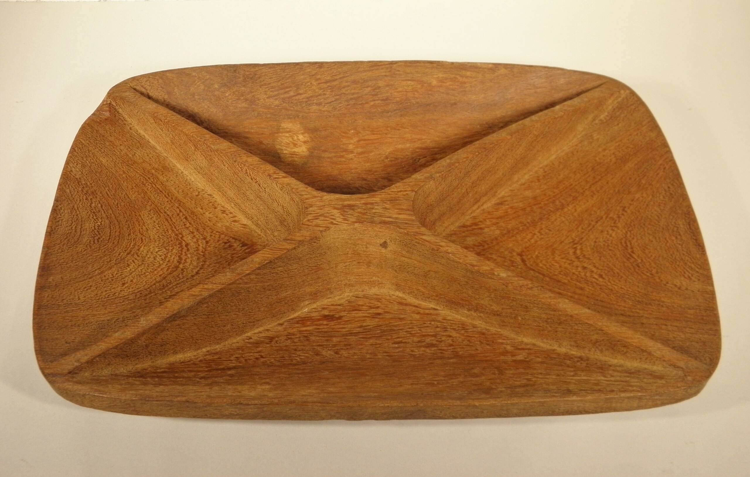 Exotic wood plate and bowl tray set