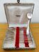 Set of 12 dessert/fish forks in silver-plated metal with hallmark.
