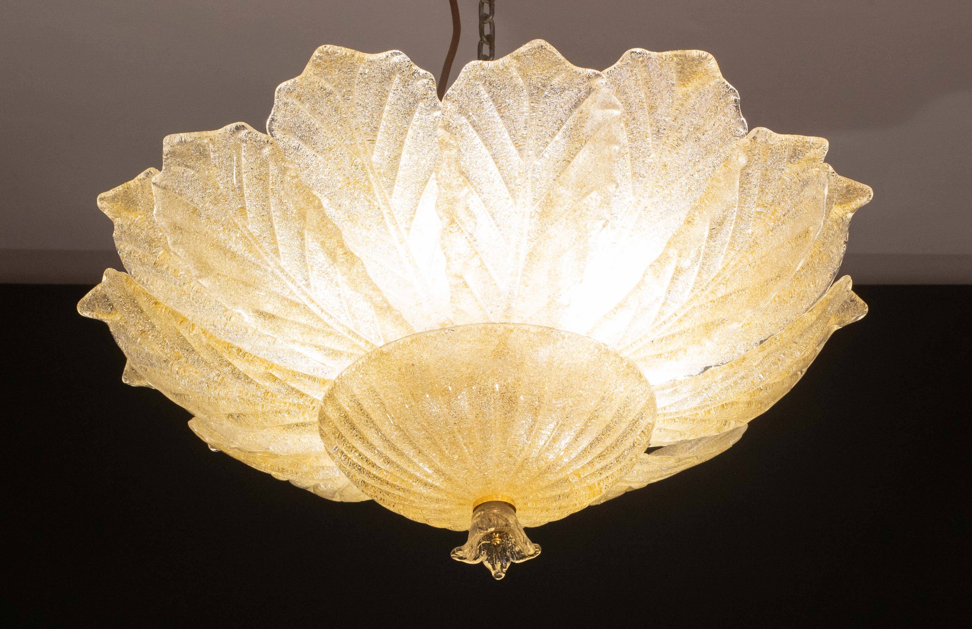Set of 2 Dubai, Murano Glass Gold Flush Mount, 1970s