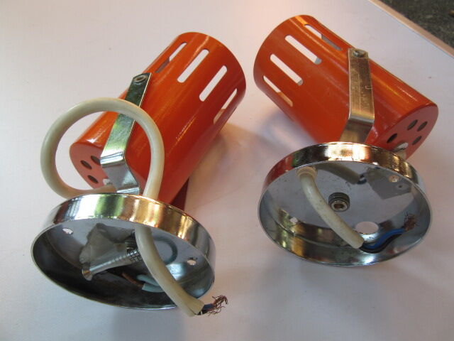 Pair of wall lamps orange