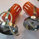 Pair of wall lamps orange