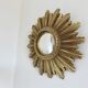 Old small golden sun mirror, witch's eye, curved, 60s-70s.