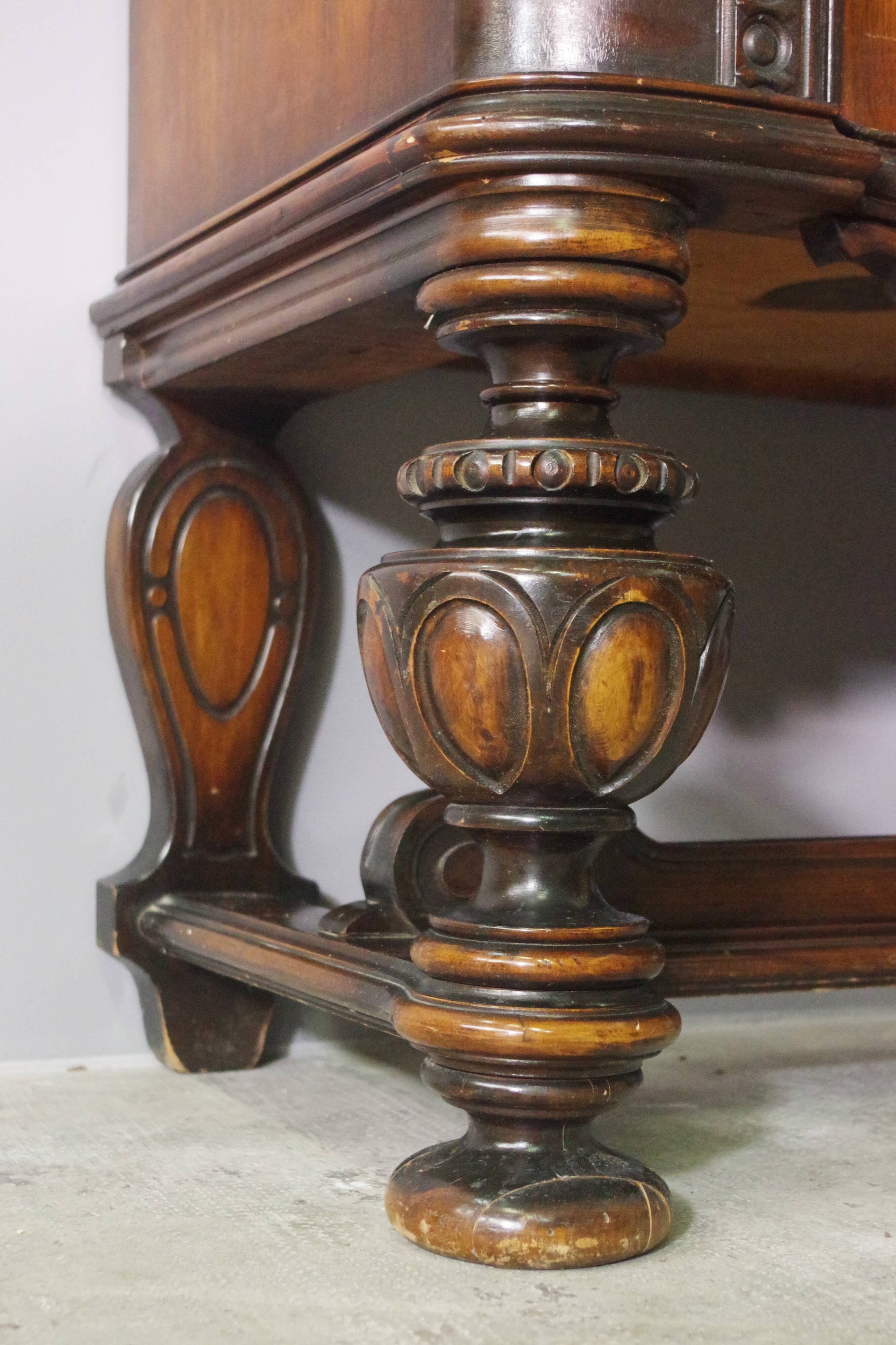 40s carved wooden display case