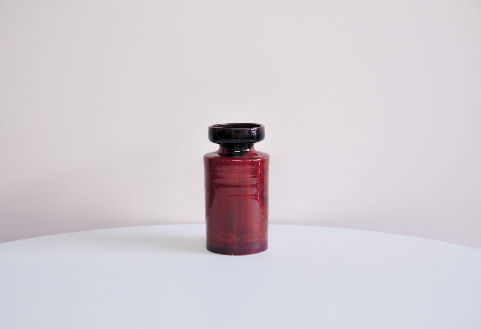 Brown flamed vintage vase