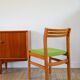 Set of 4 Scandinavian beech wood chairs, green wool, 1960.