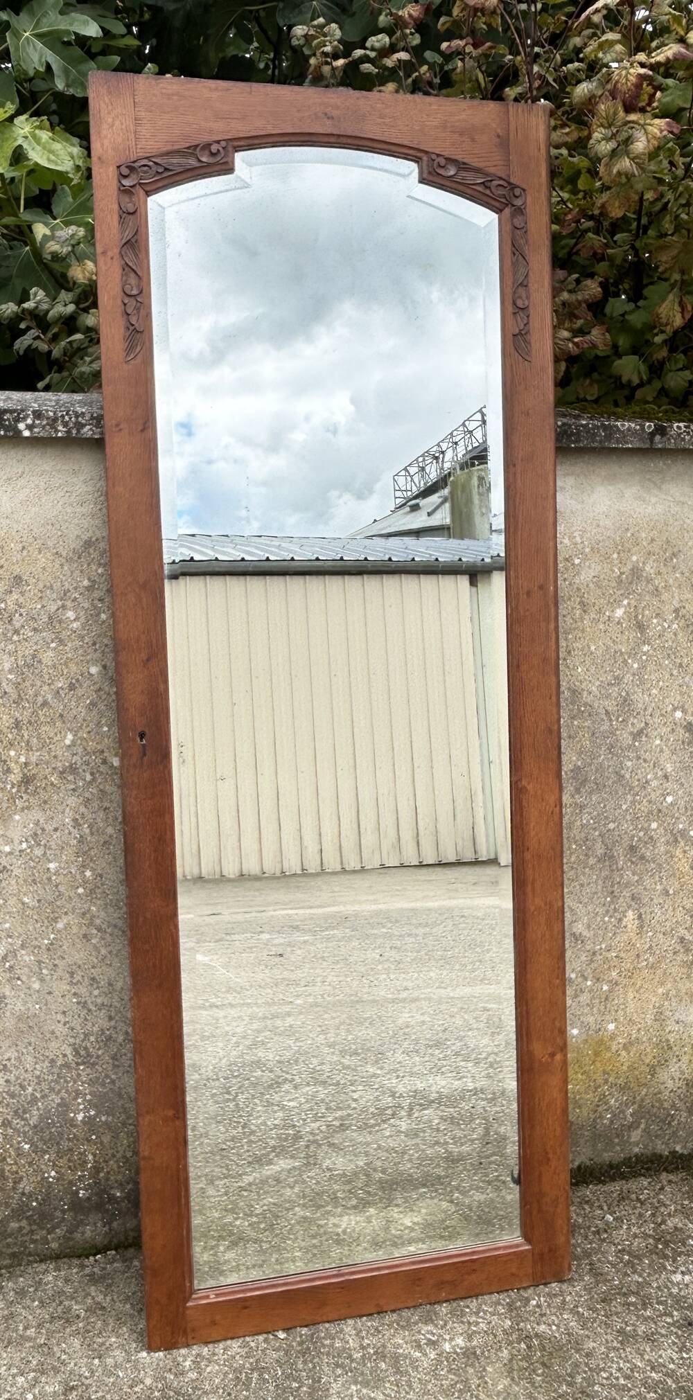 Large vintage wardrobe door mirror, 1930s.