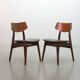 Elegant Set of 2 Webe Teak Wooden Dining Chairs by Louis van Teeffelen, 196