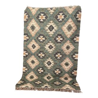 Hemp-cotton handwoven kilim area rug, handmade,150 x 240 cm