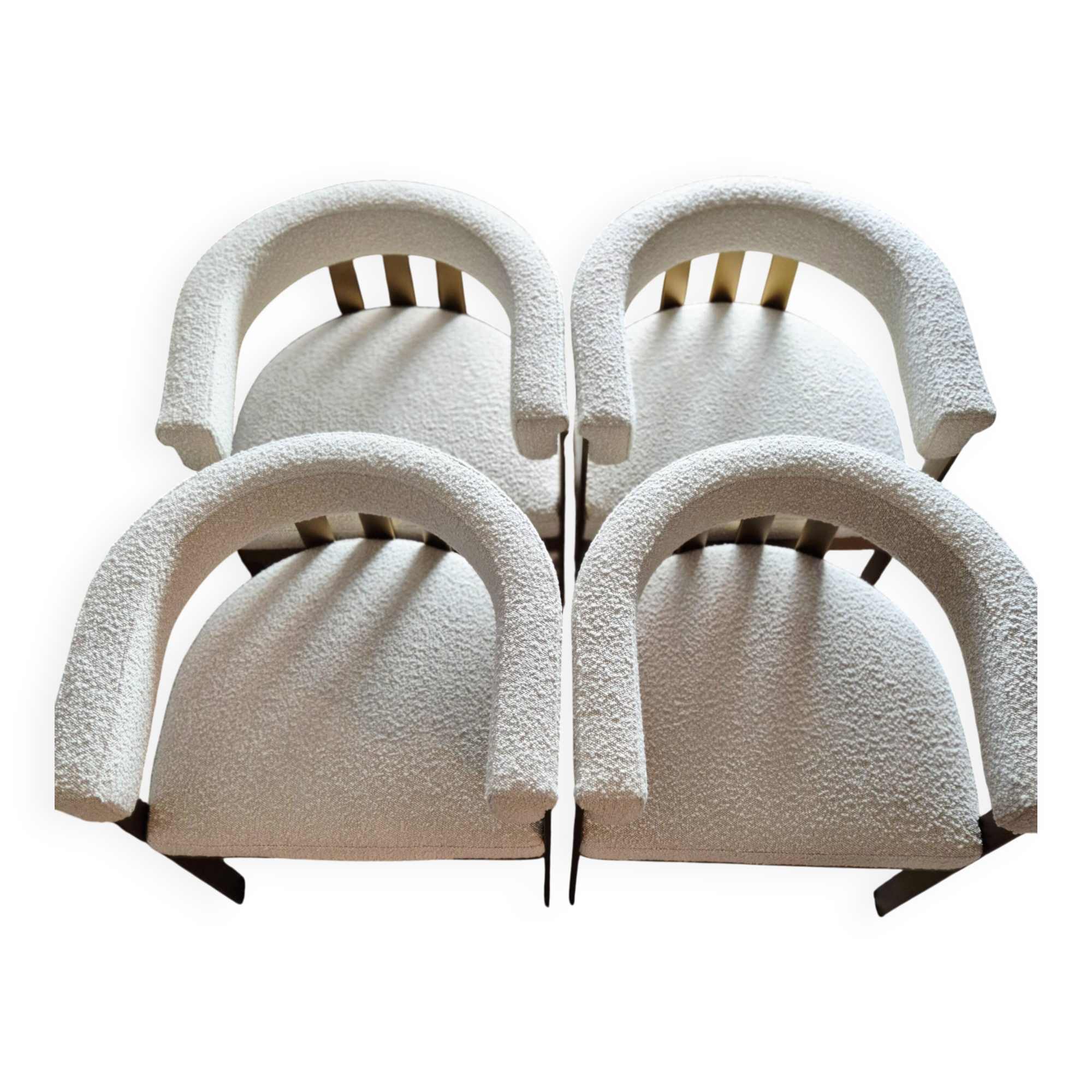 4 Eichholtz Clubhouse Bouclé Cream chairs