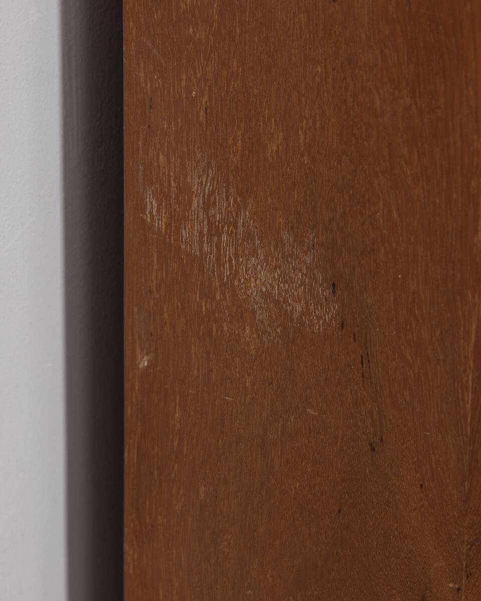 Meuble en bois à deux portes des années 1960, recouvert de tissu, de style italien.