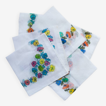 Lot de 6 serviettes Vintage à fleurs