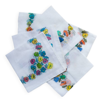 Lot de 6 serviettes Vintage à fleurs