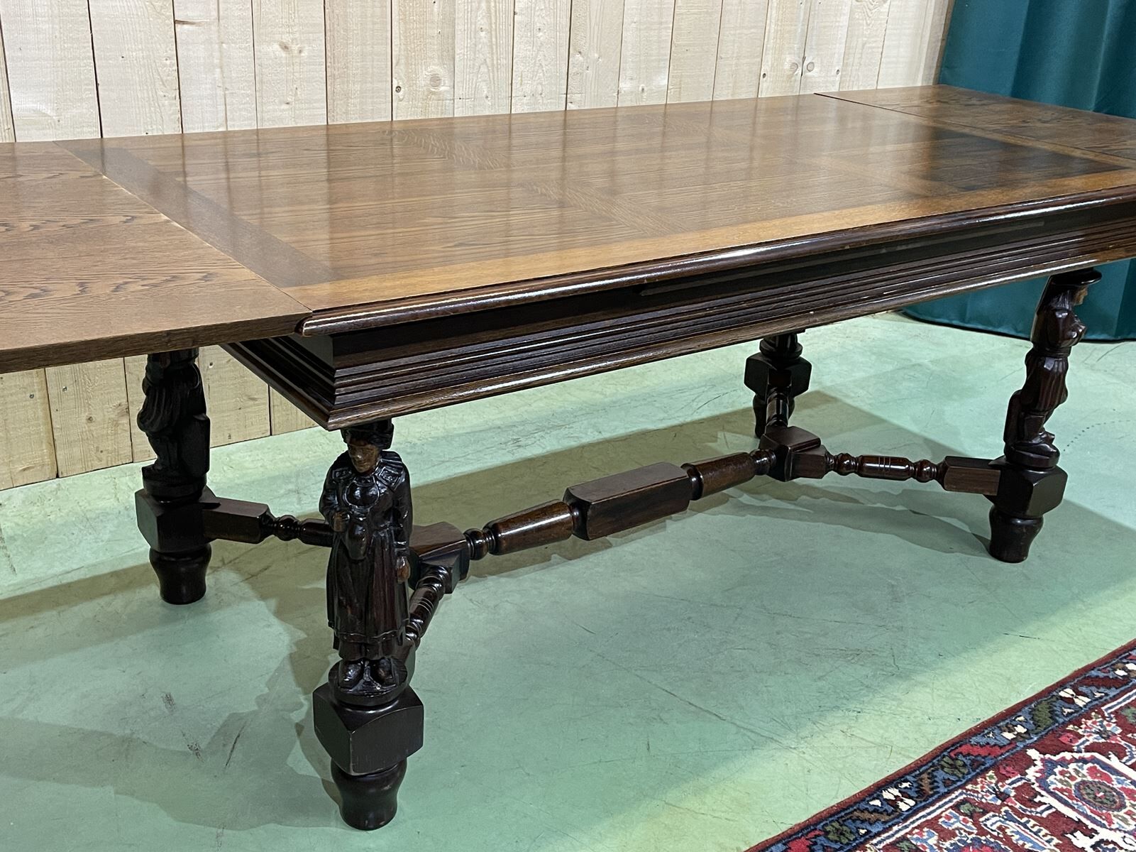 Breton oak dining table - 50s